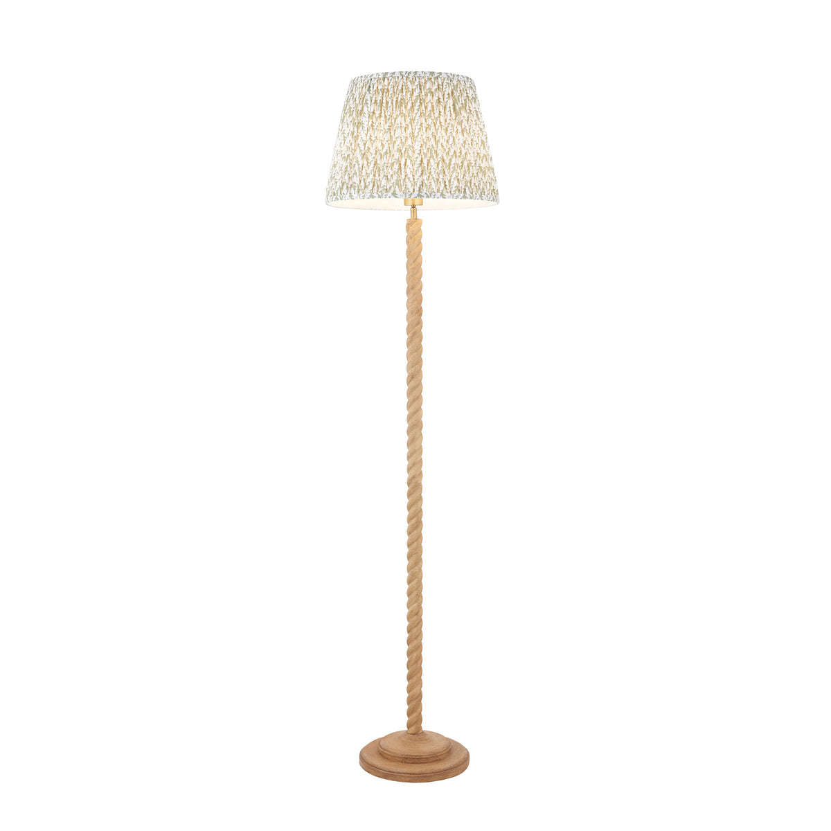 Twist Floor Lamp with Herb Garden Green 40cm Leaf Shade