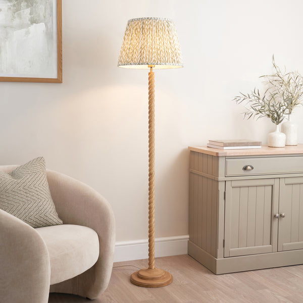 Twist Floor Lamp with Herb Garden Green 40cm Leaf Shade