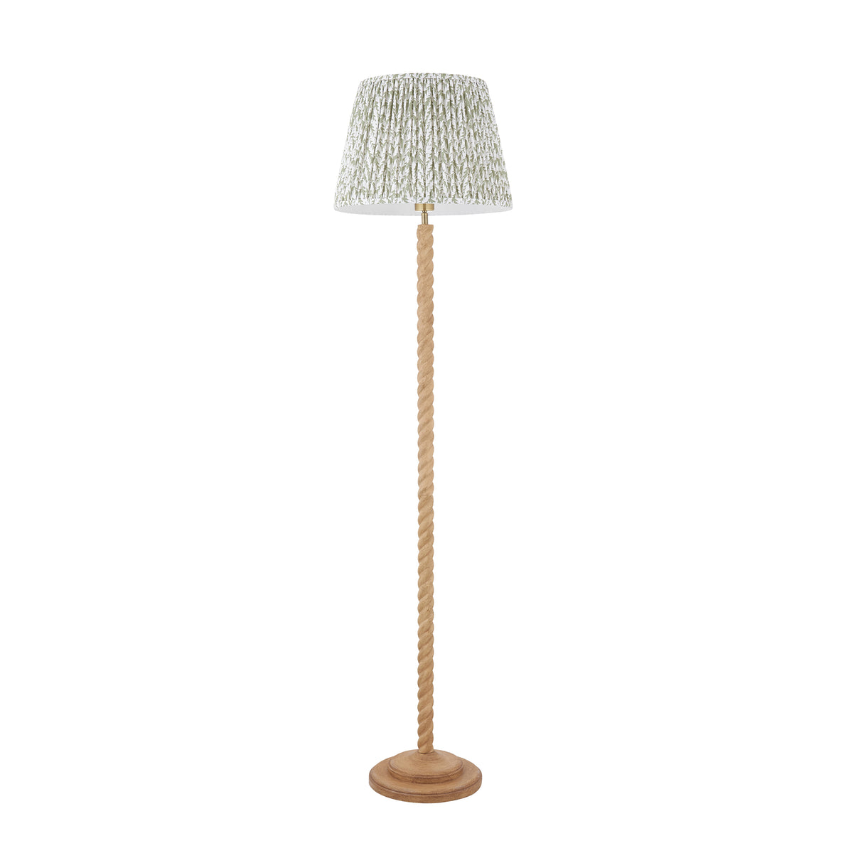 Twist Floor Lamp with Herb Garden Green 40cm Leaf Shade