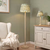 Twist Floor Lamp in Almond White with Cotswold Green 40cm Zigzag Shade