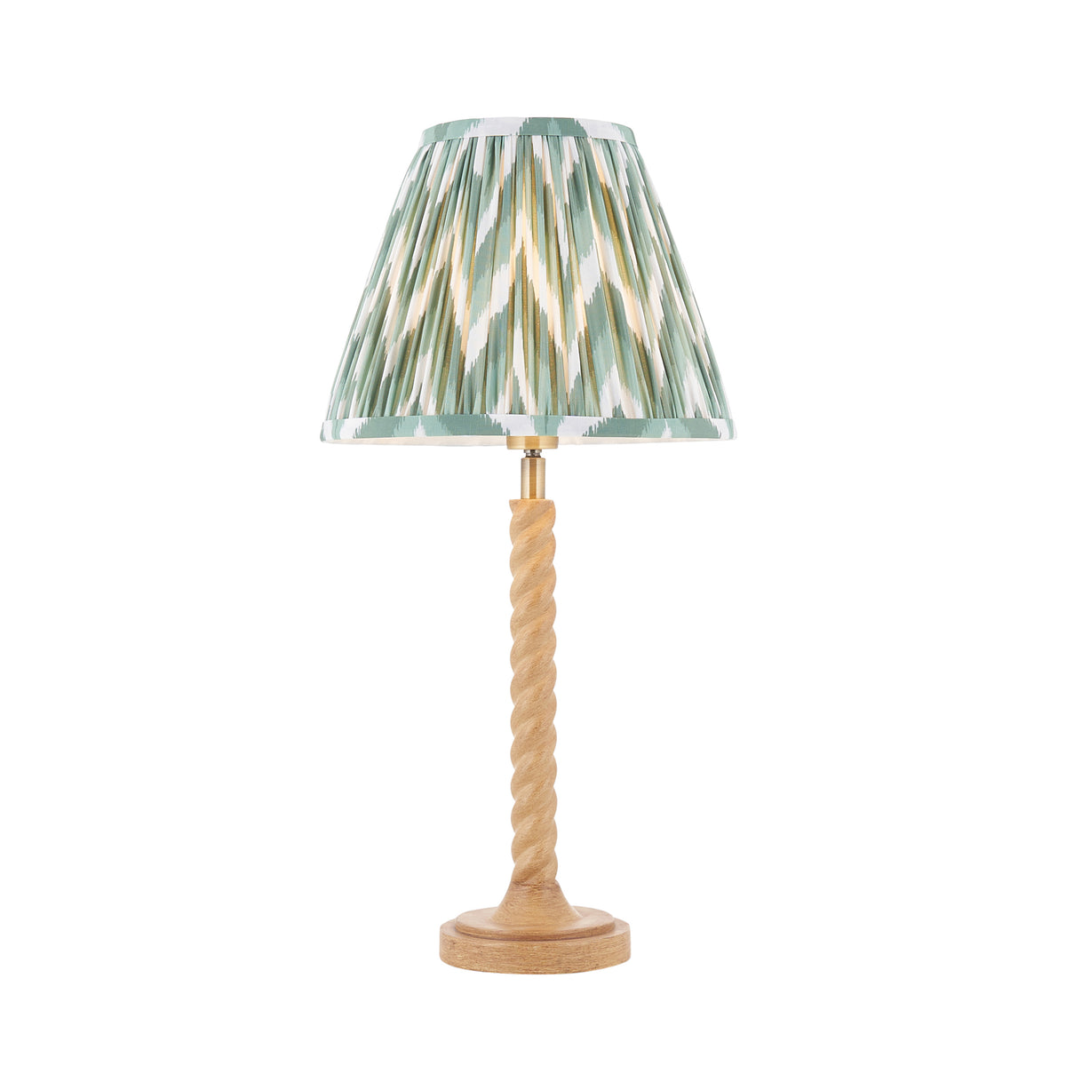 Twist Table Lamp with Cotswold Green 25cm Zigzag Shade