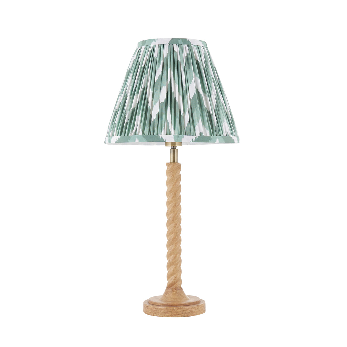 Twist Table Lamp with Cotswold Green 25cm Zigzag Shade