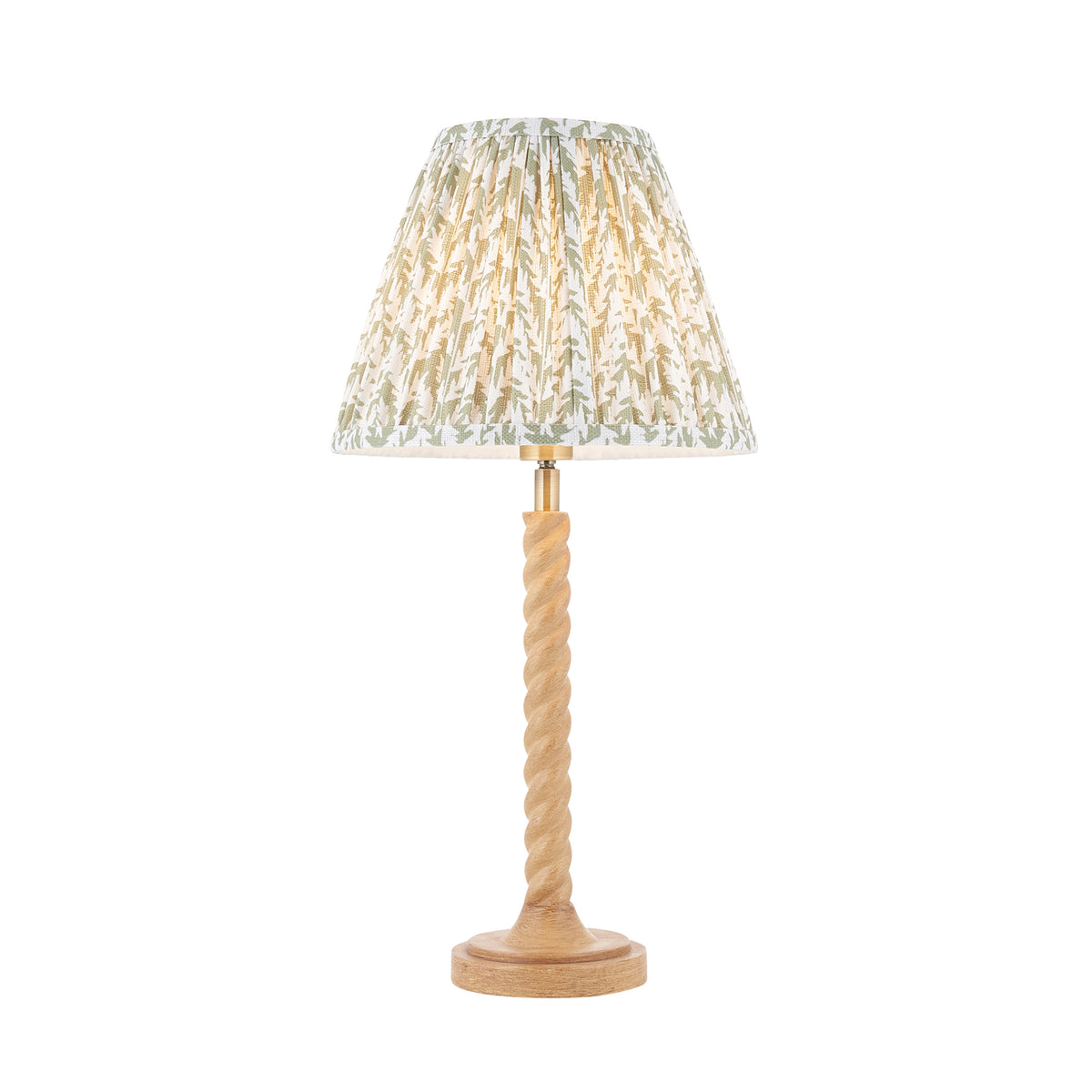Twist Table Lamp with Herb Garden Green 25cm Leaf Shade