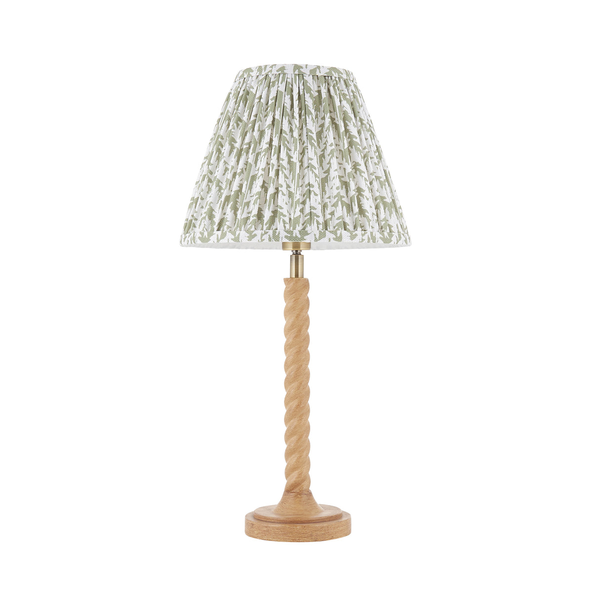 Twist Table Lamp with Herb Garden Green 25cm Leaf Shade