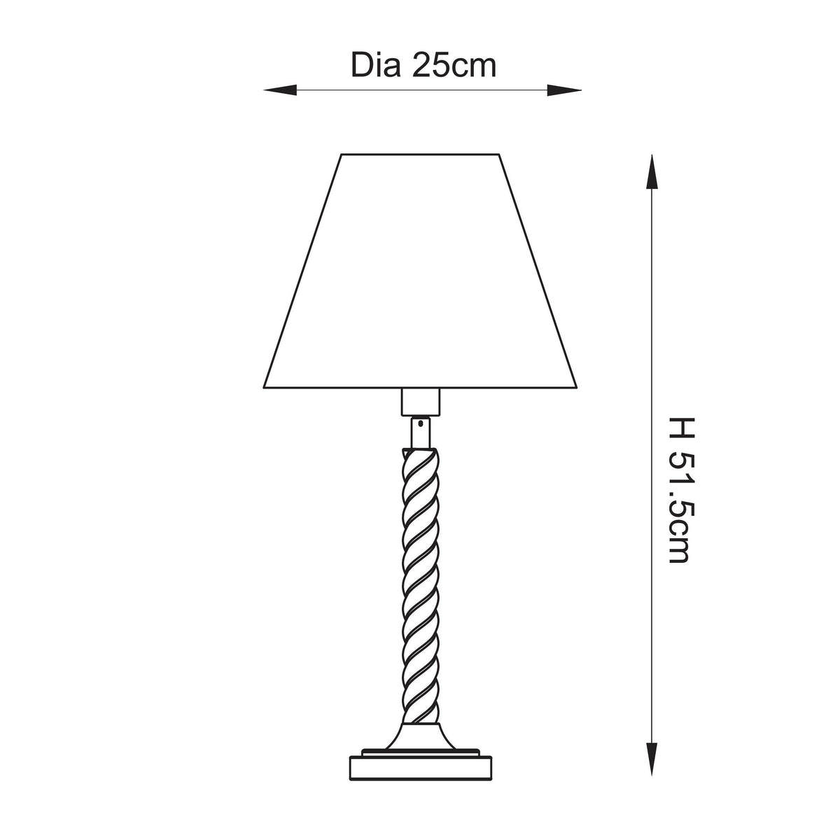 Twist Table Lamp with Herb Garden Green 25cm Leaf Shade