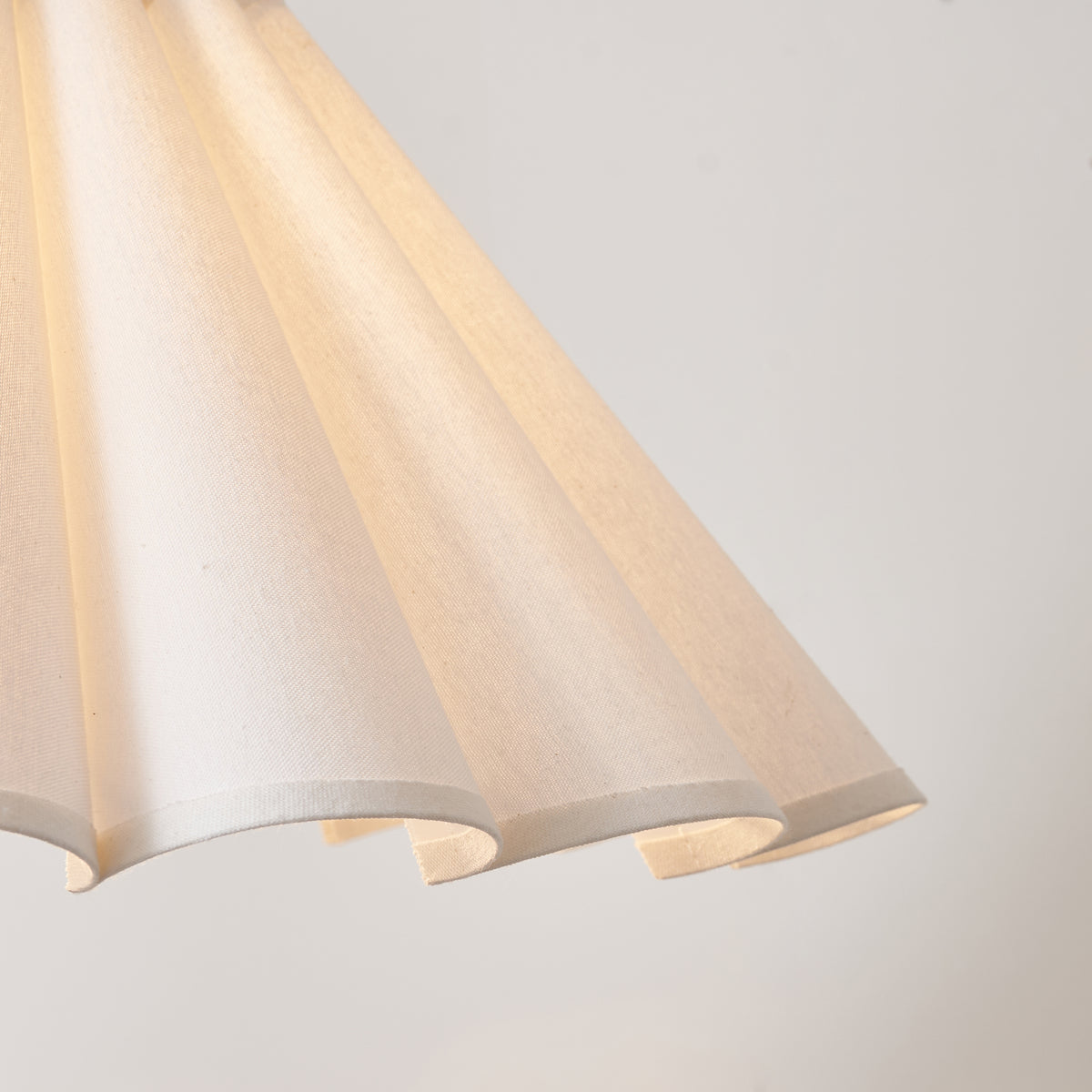 Arlo Floor Lamp in Matt Black with Ayla 53cm Vintage White Scalloped Cotton Shade
