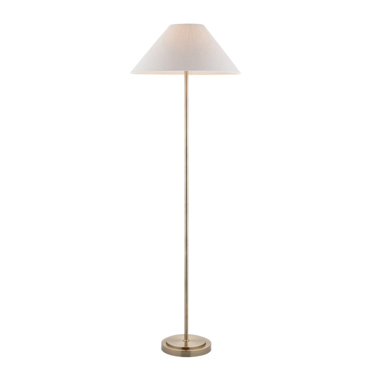 Arlo Floor Lamp in Antique Brass with Avalon 52cm Natural Shade