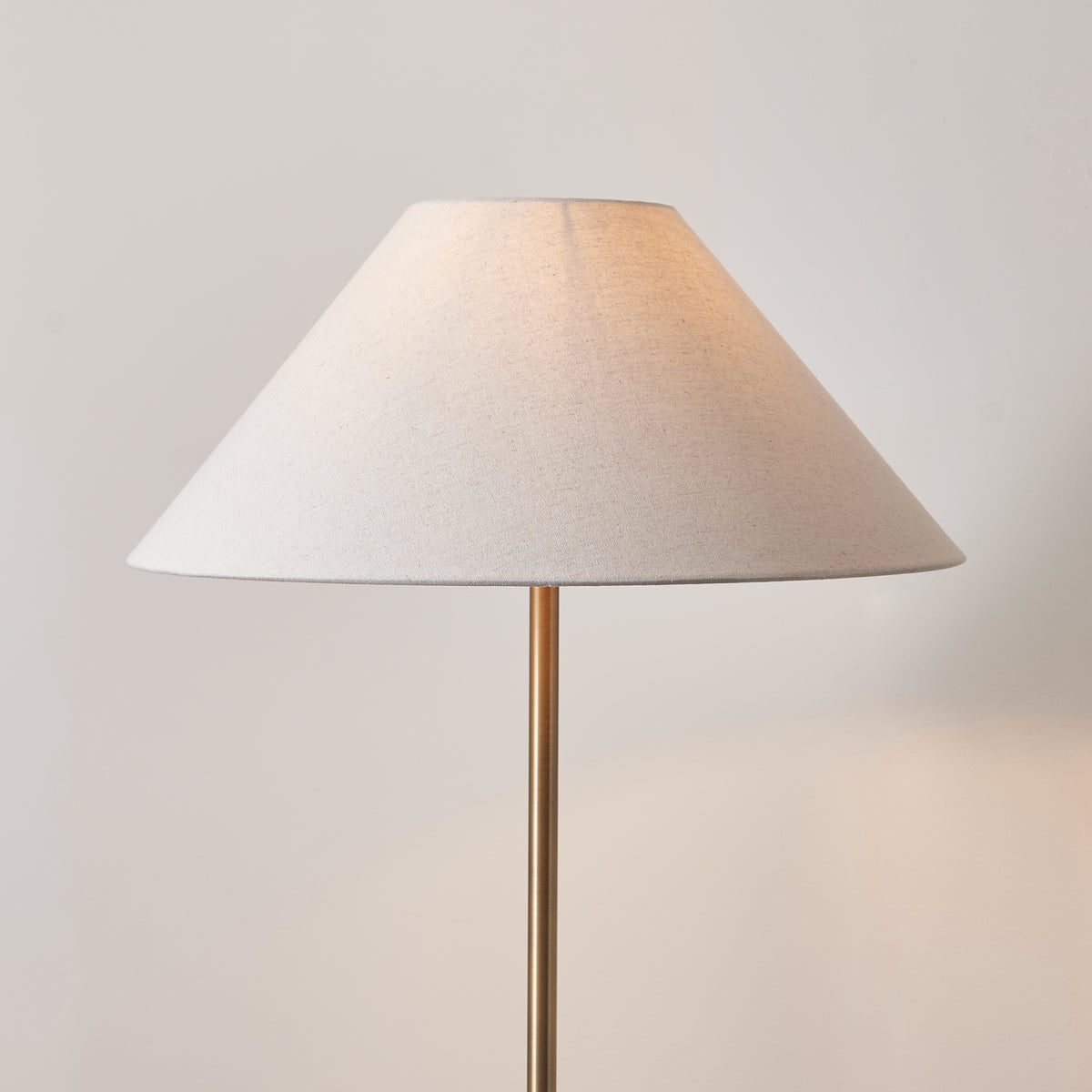 Arlo Floor Lamp in Antique Brass with Avalon 52cm Natural Shade