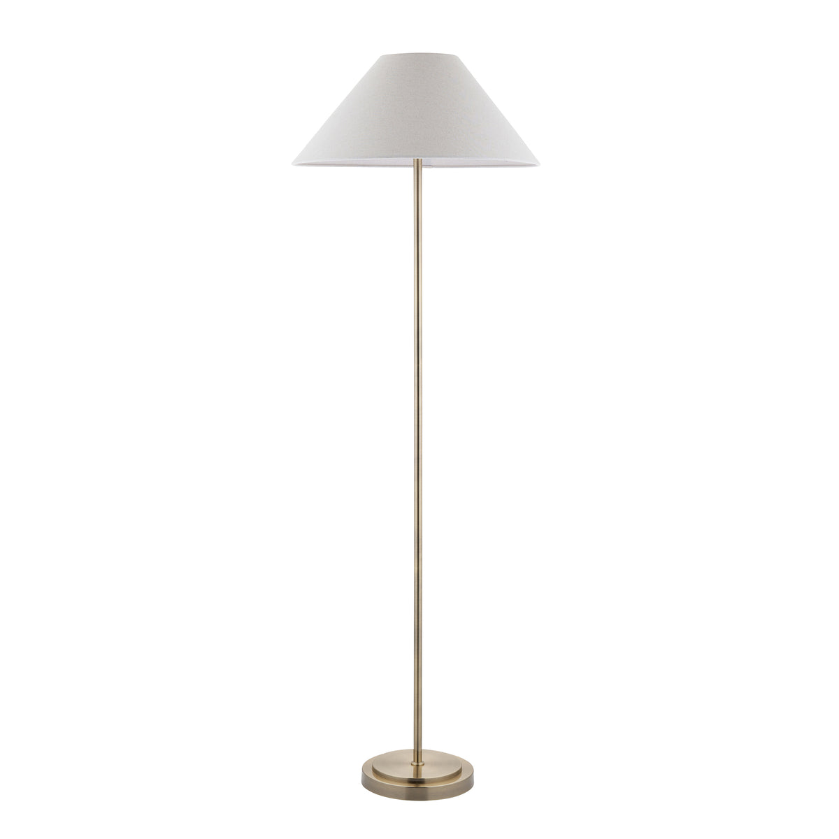 Arlo Floor Lamp in Antique Brass with Avalon 52cm Natural Shade