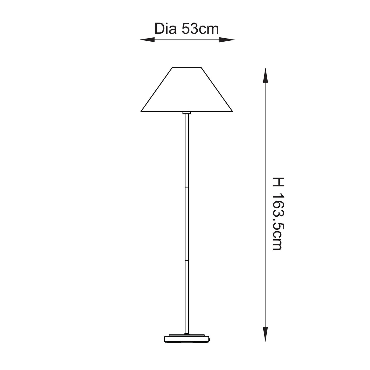 Arlo Floor Lamp in Antique Brass with Ayla 53cm Vintage White Scalloped Cotton Shade