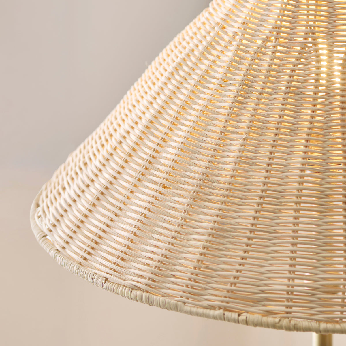 Arlo Floor Lamp in Antique Brass with Natural 52cm Rattan Shade