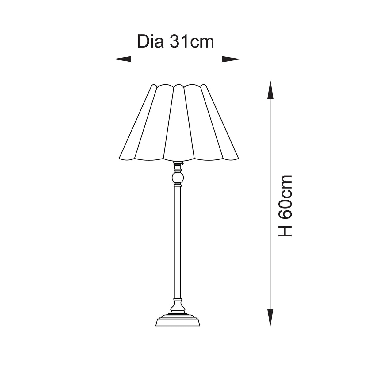 Sylvie Table Lamp in Matt Black with Vintage White Cotton Fabric Shade