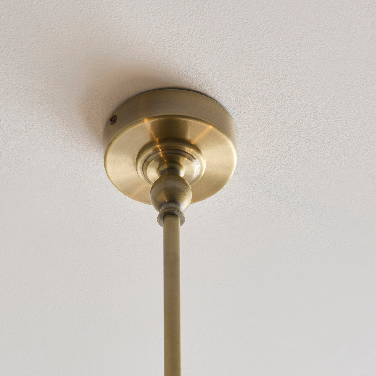 Sylvie Two Light Linear Pendant in Antique Brass with Vintage White Shades