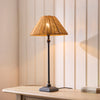 Jericho Table Lamp in Matt Black with Warm Brown Rattan Shade