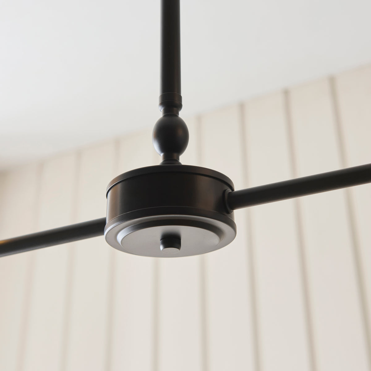 Jericho Two Light Linear Pendant in Matt Black with Warm Brown Rattan Shades