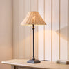 Jericho Table Lamp in Matt Black with Natural Rattan Shade