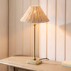 Jericho Table Lamp in Antique Brass with Natural Rattan Shade