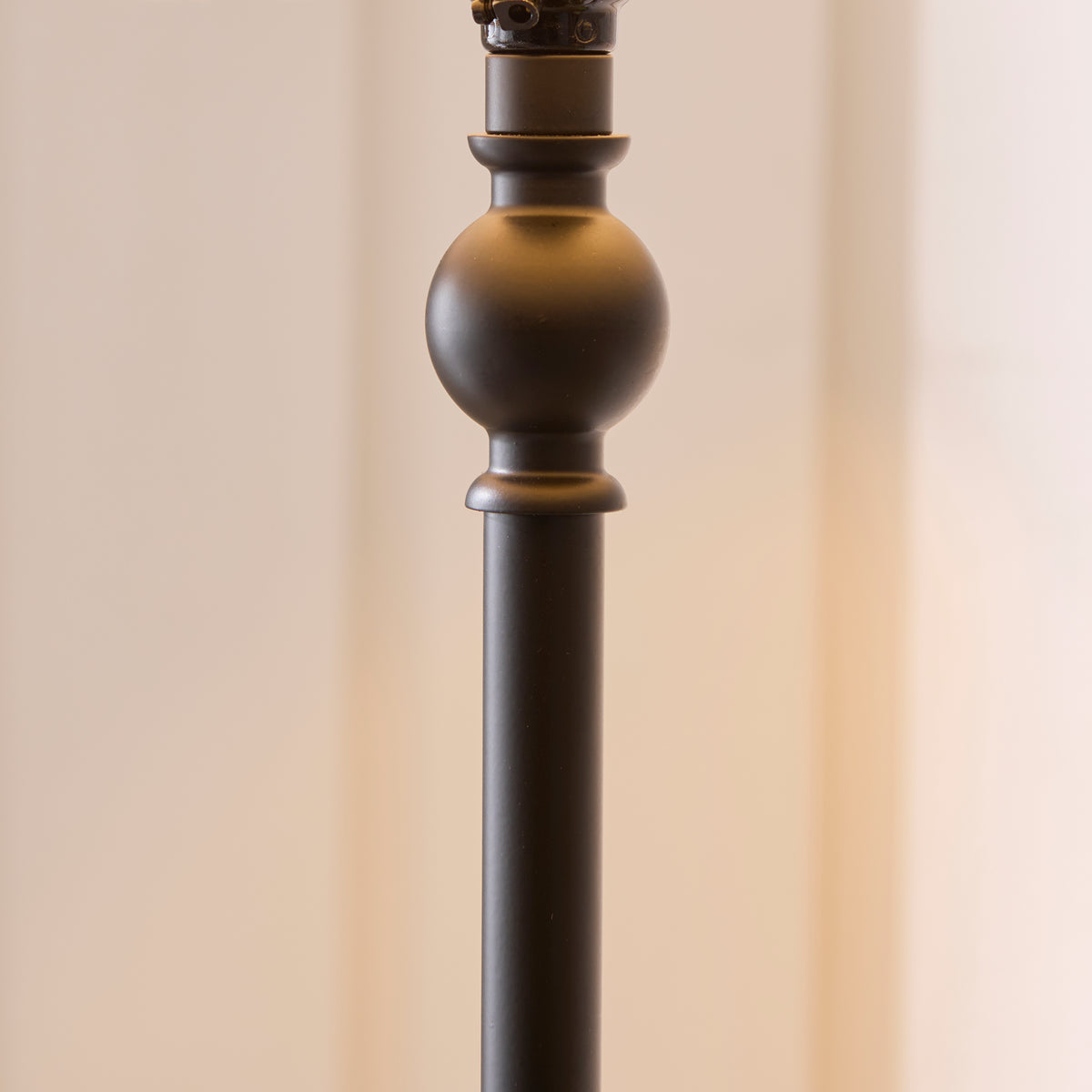 Jericho Floor Lamp in Matt Black with Natural Rattan Shade