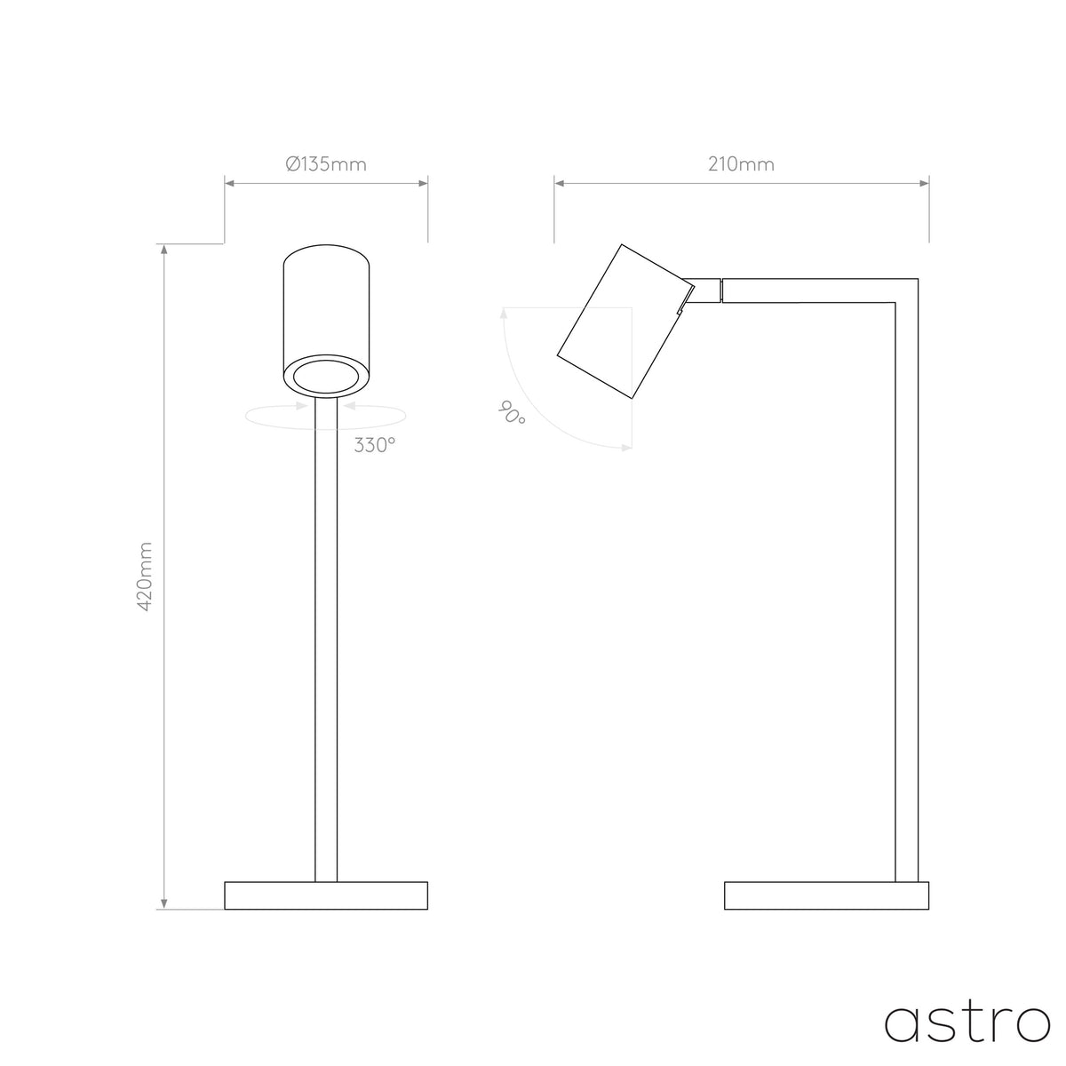 Ascoli Switched Desk Lamp in Matt Black