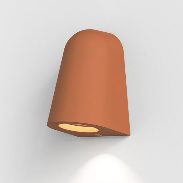 Mast IP44 Exterior Coastal Wall Light in Terracotta Concrete