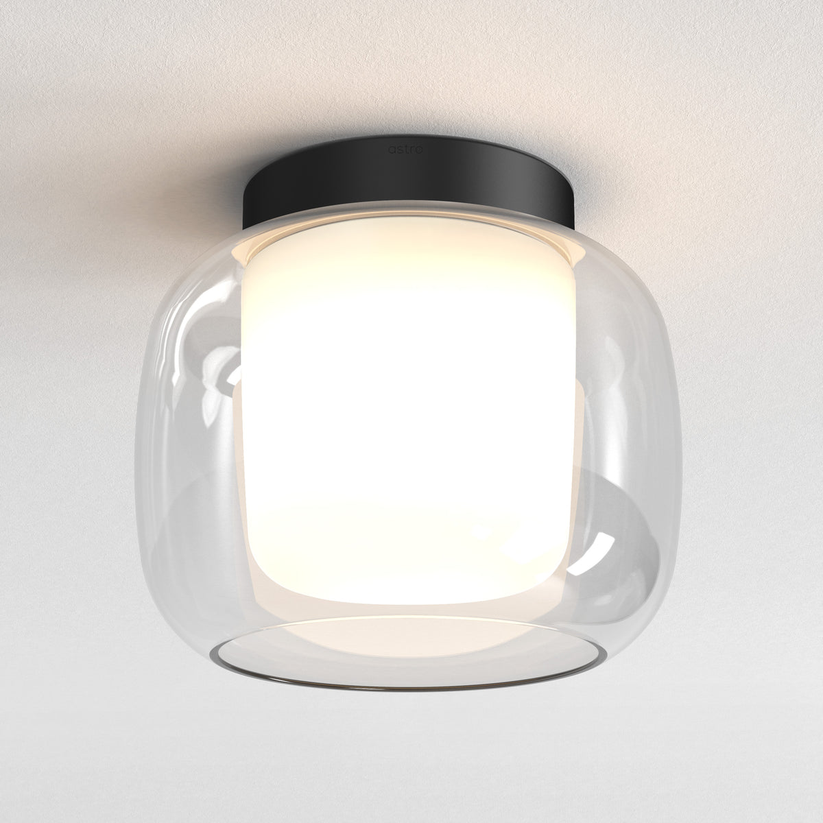 Aquina 240mm IP44 Ceiling Light in Matt Black