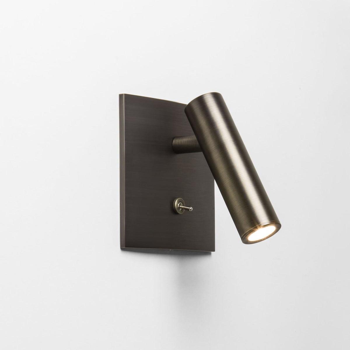 Enna Square LED Switched Reading Light in Bronze