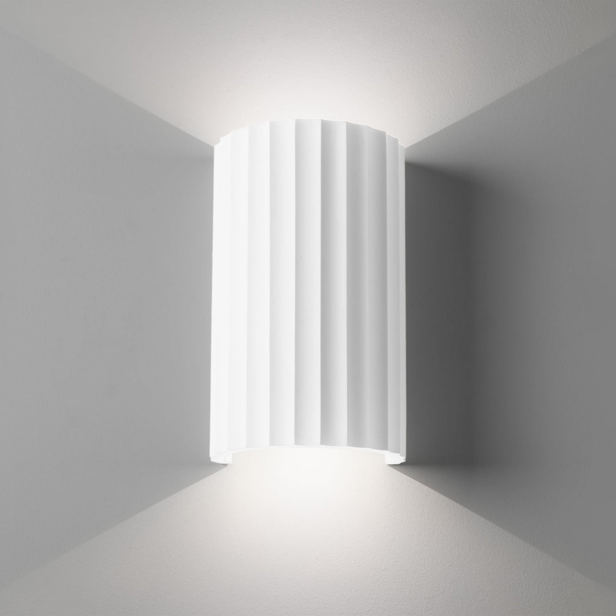 Kymi 220 Wall Light Finished in White Plaster