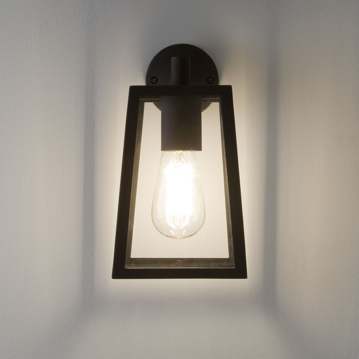 Calvi Wall 215 Lantern Exterior Wall Light in Black