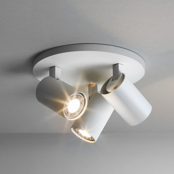 Ascoli Triple Round Ceiling Spotlight in White
