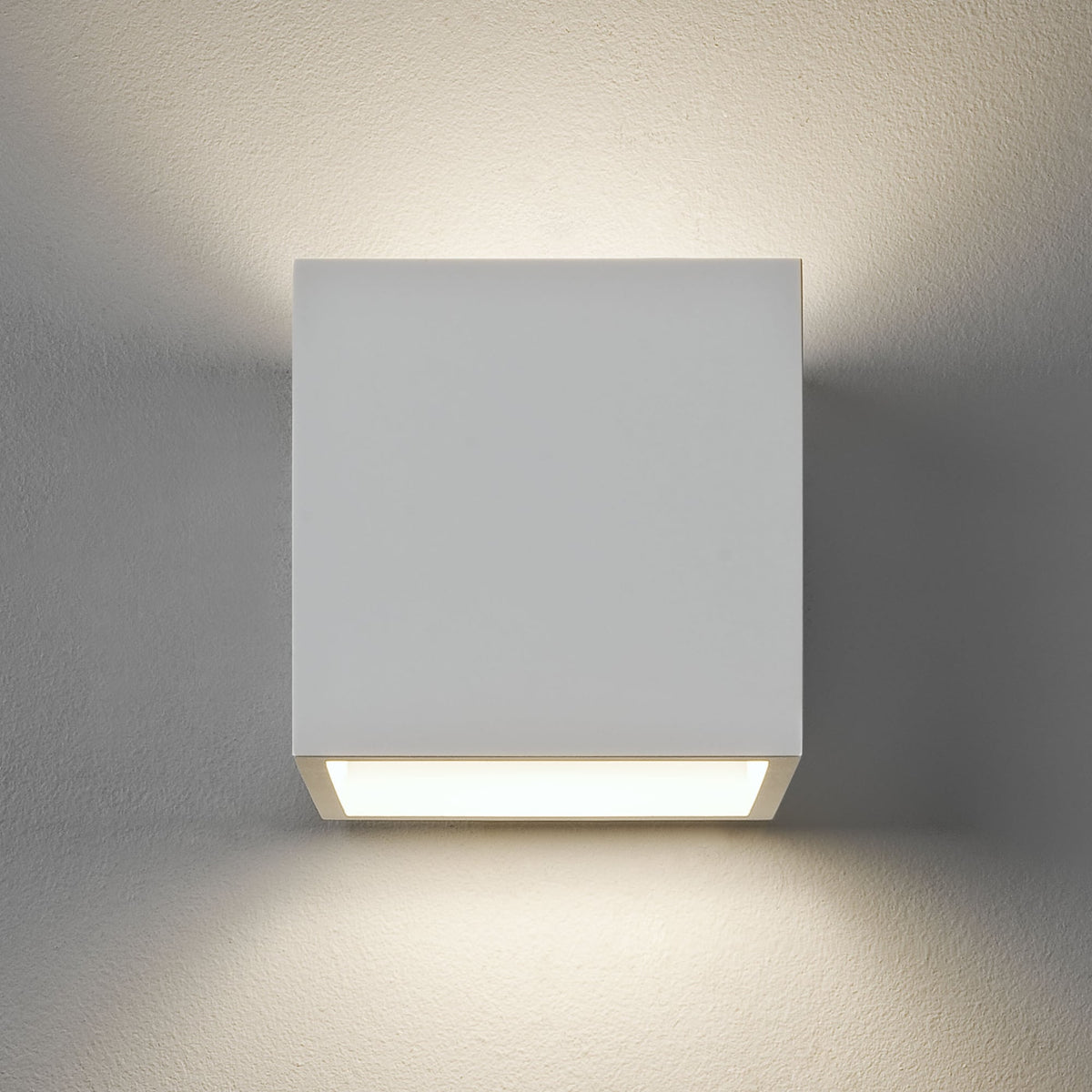Pienza Square Wall Light in White Plaster