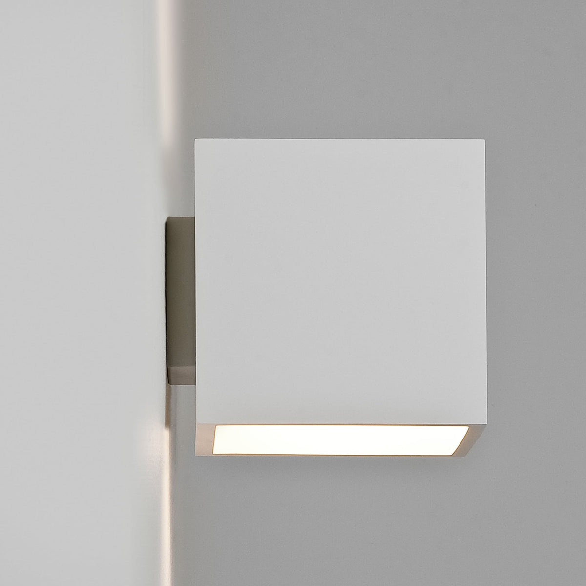 Pienza Square Wall Light in White Plaster