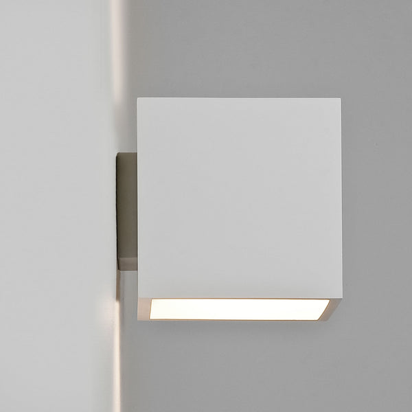 Pienza Square Wall Light in White Plaster