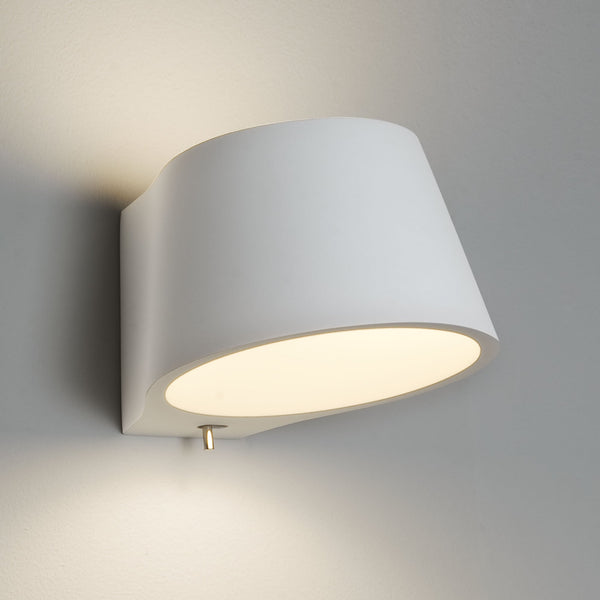 Koza Switched Plaster White Wall Light
