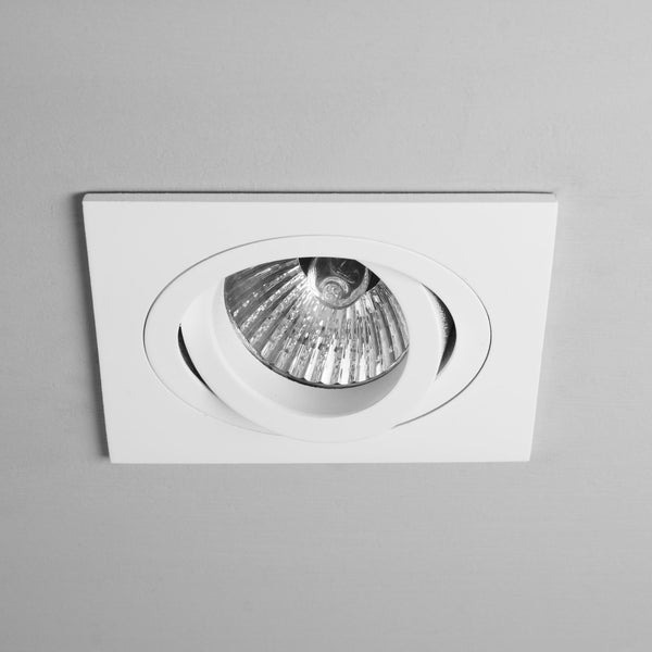 Taro GU10 Square White Adjustable Fire Rated Downlight