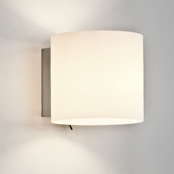 Luga Switched Oval White Glass Wall Light