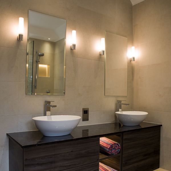 Bari IP44 Bathroom Wall Light in Matt Nickel