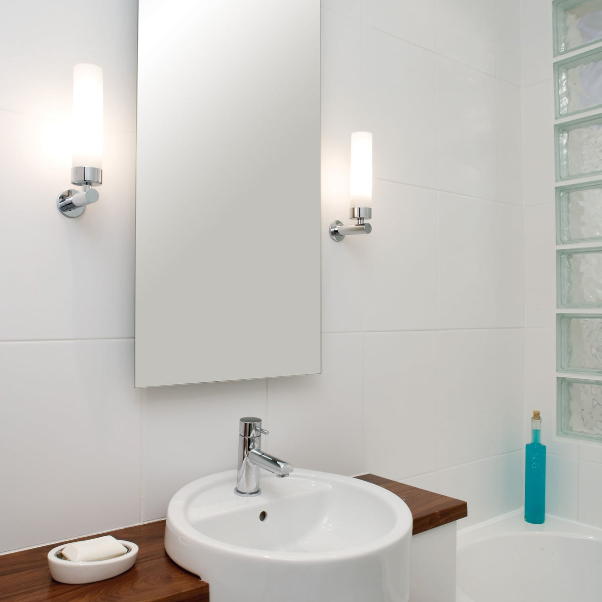 Tube IP44 Bathroom Light in Polished Chrome