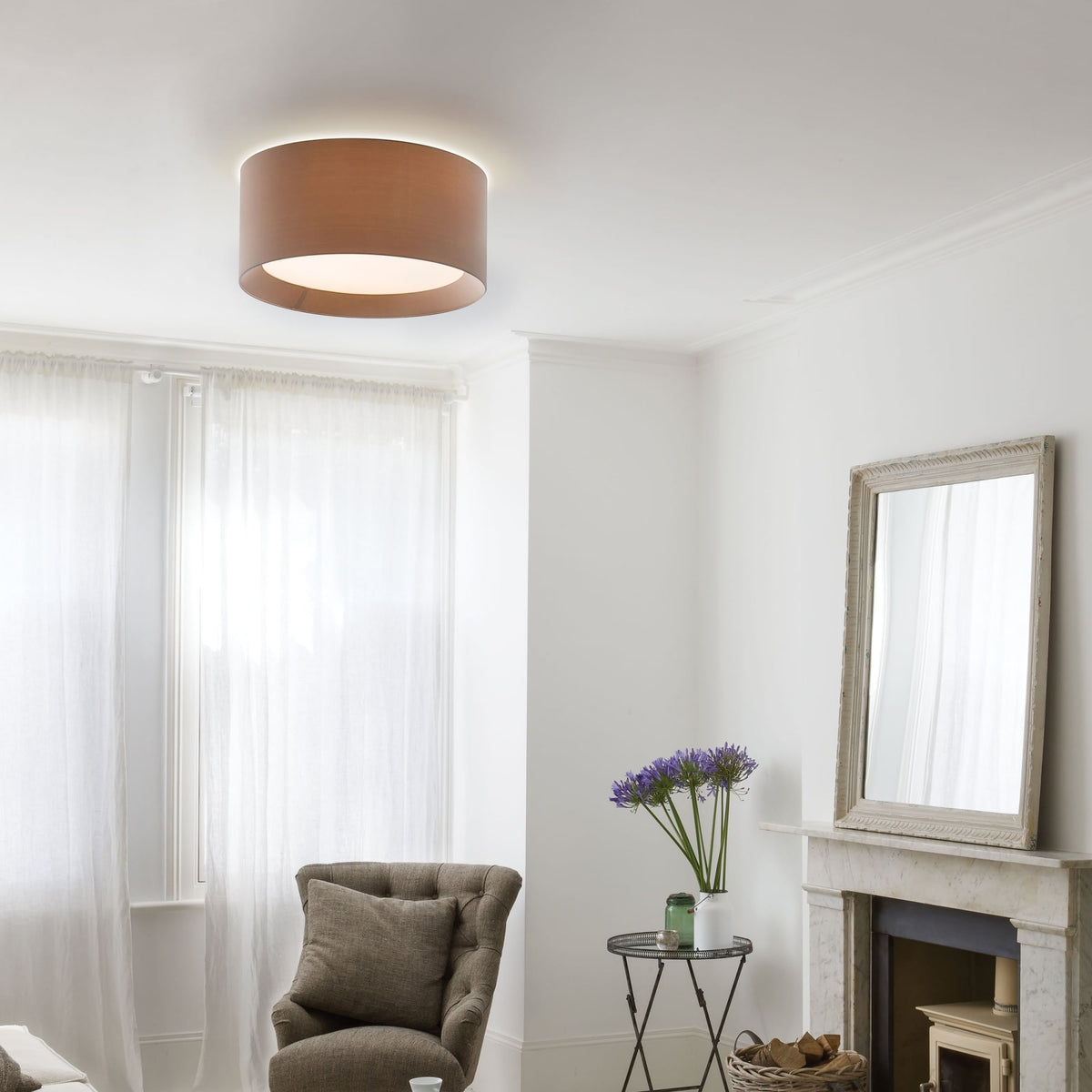 Bevel Round 600 White Shade