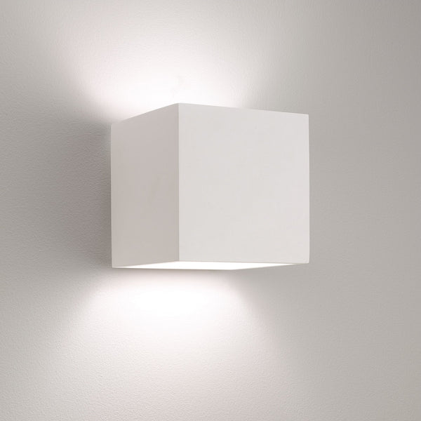 Pienza 165 E27 White Plaster Wall Light