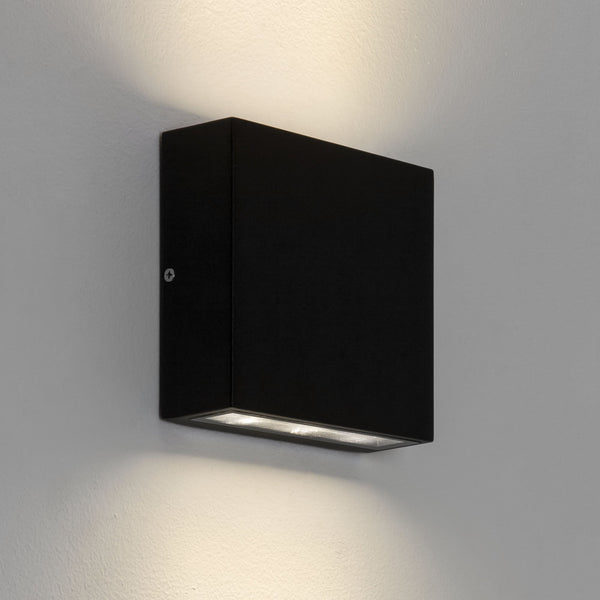 Elis LED Double IP54 Exterior Wall Light in Black