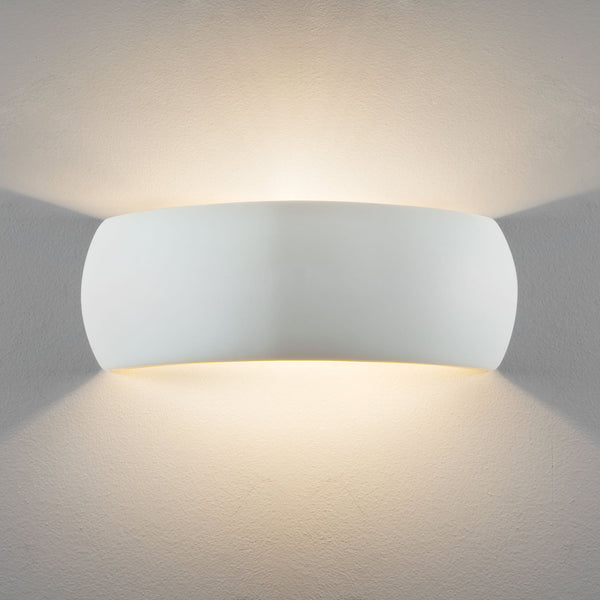 Milo 400 White Ceramic Wall Light
