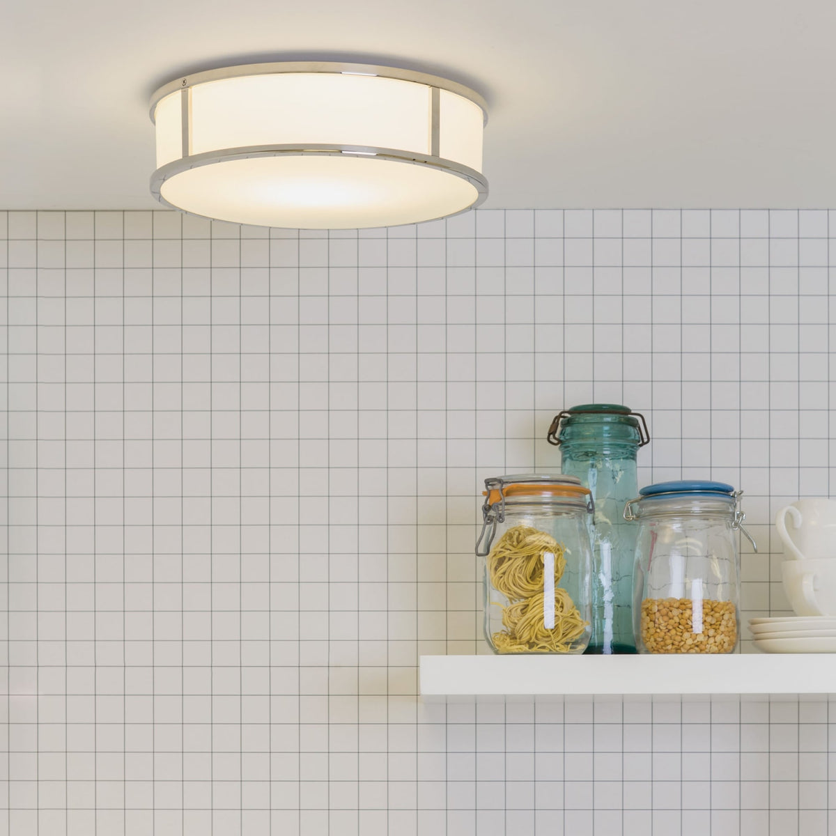 Mashiko Round 300 IP44 Ceiling Light in Chrome