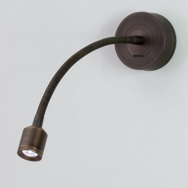 Fosso Switched LED Reading Wall Light in Bronze