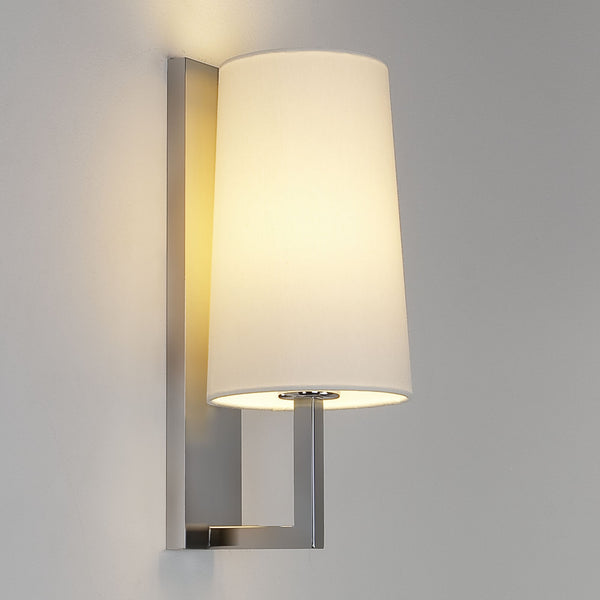 Riva 350 IP44 Wall Light in Matt Nickel