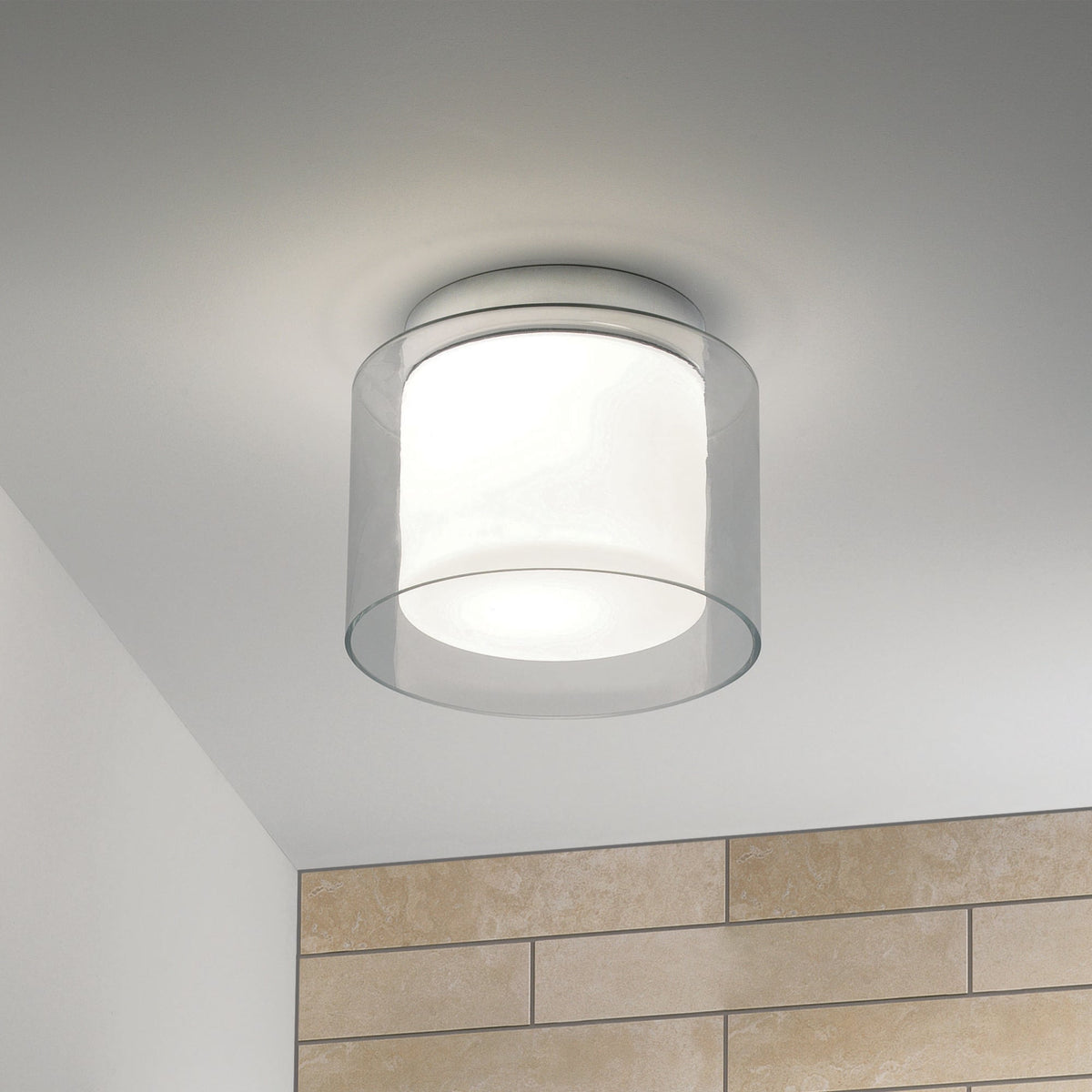 Arezzo IP44 Glass Bathroom Ceiling Light