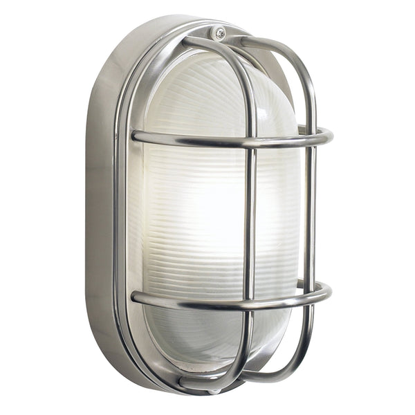 Salcombe Small Oval Exterior Wall Light in Stainless Steel