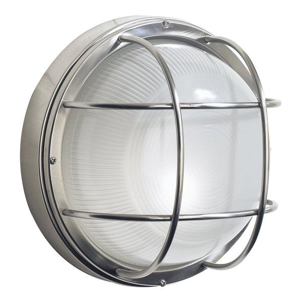 Salcombe Round Exterior Wall Light in Stainless Steel