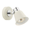 Fry Single Light Wall Light in Pale Cream and Polished Chrome