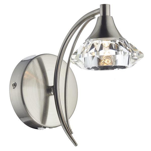 Luther Single Wall Light in Satin Chrome