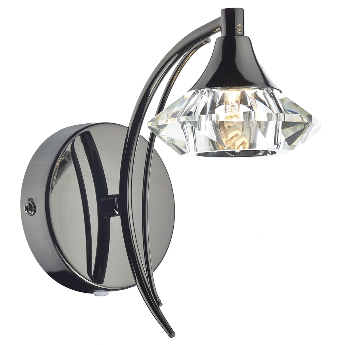 Luther Single Wall Light in Black Chrome